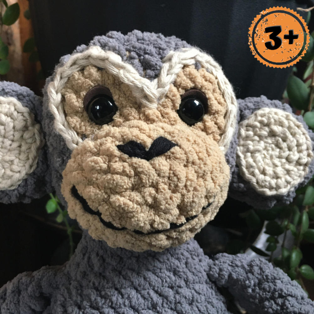 PRE-ORDER - MOOKIE the funny little monkey - gray and beige