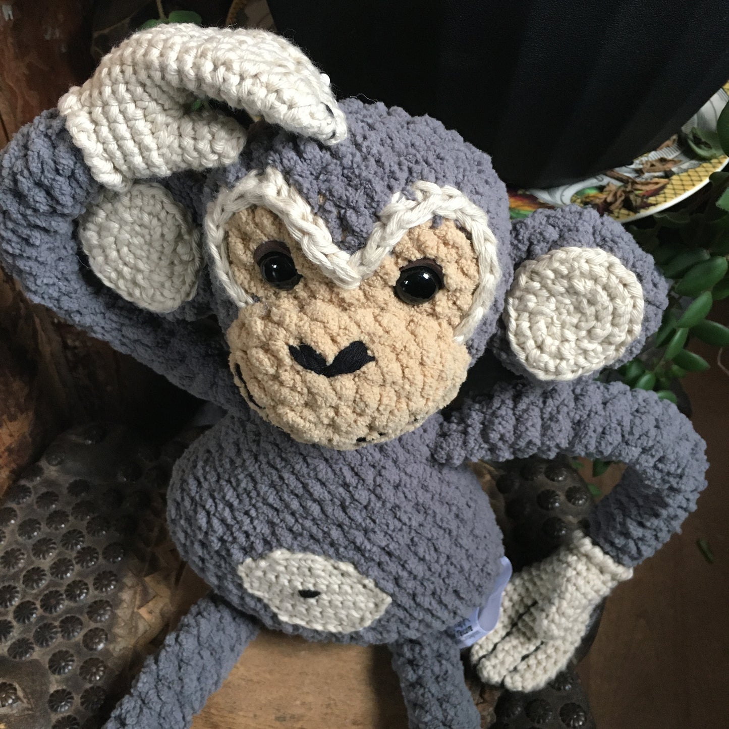 PRE-ORDER - MOOKIE the funny little monkey - gray and beige