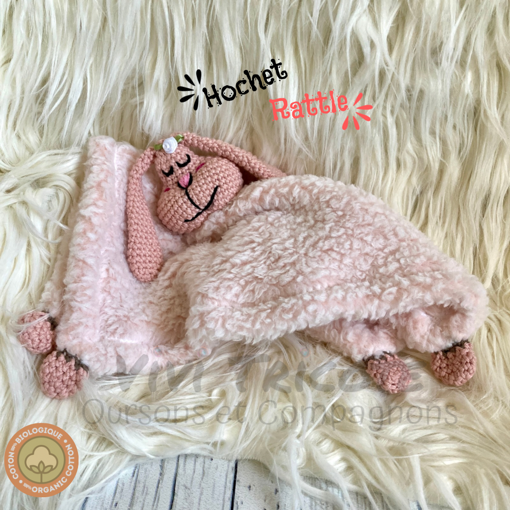 PINPIN RABBIT RATTLE Soft Toy (#920) - With organic cotton