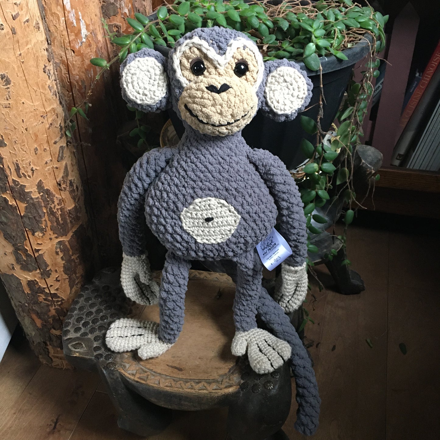PRE-ORDER - MOOKIE the funny little monkey - gray and beige