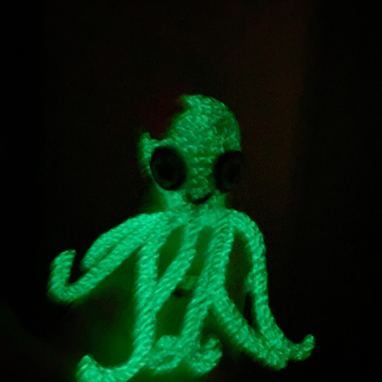 PORTE-CLÉS MINI OLLIE LA PIEUVRE VERTE - Amigurumi qui BRILLE DANS LE NOIR