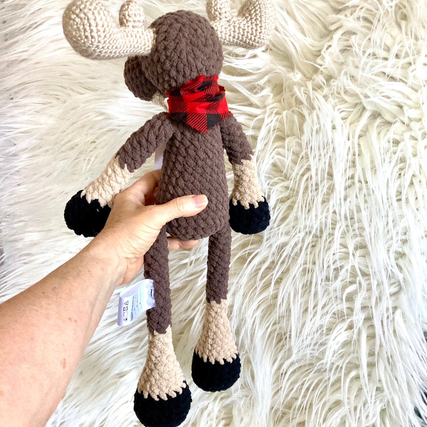 Jack Le NONORIGNAL la peluche orignal style lumberjack, Peut être personnalisé en TOUTOU DE NAISANCE (1080)