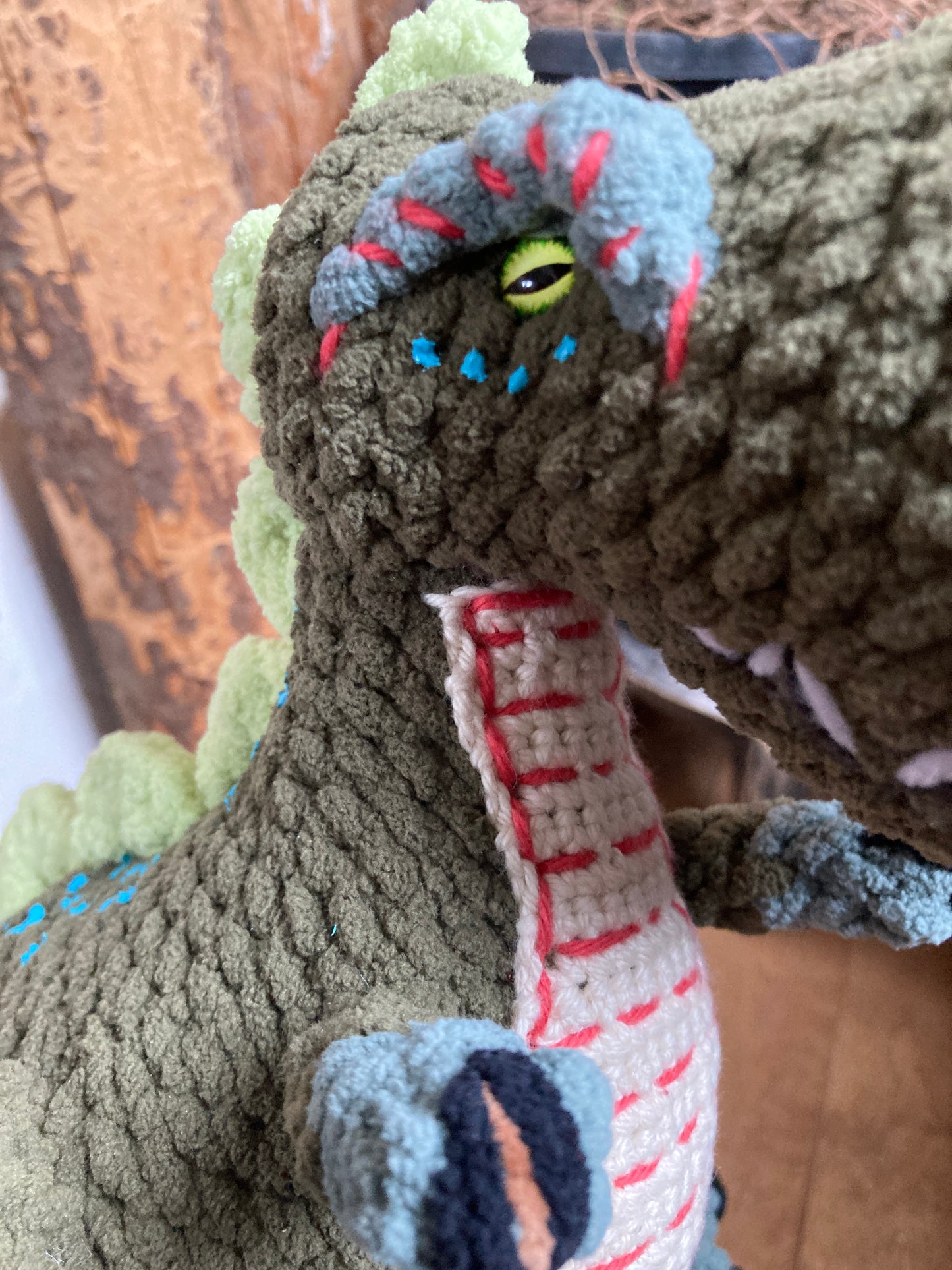 REX THE T-REX with a big belly, can be personalized as a BIRTH DOG