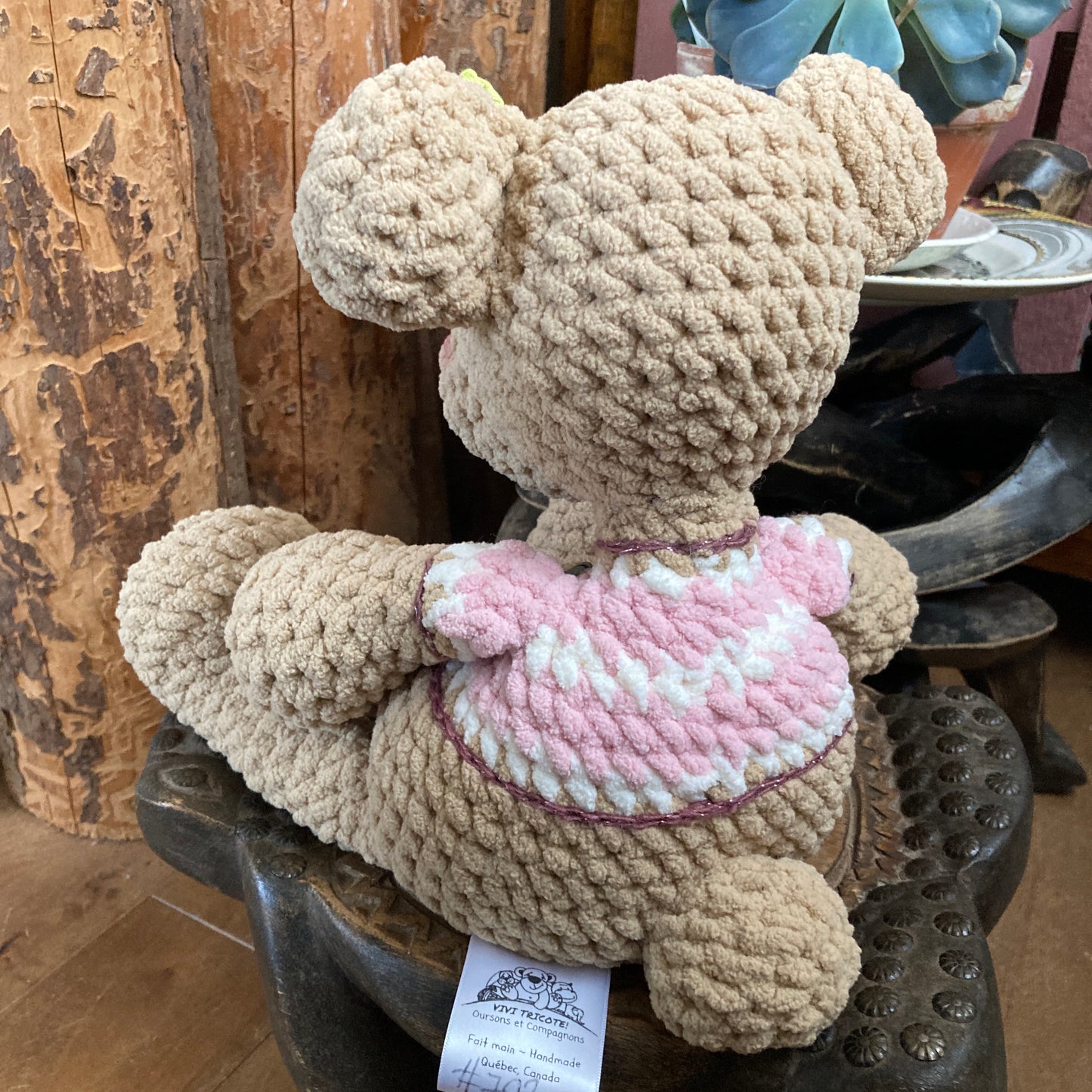 MINNIE THE BEAR - big belly amigurumi - can be personalized as a BIRTH SOFT TOY