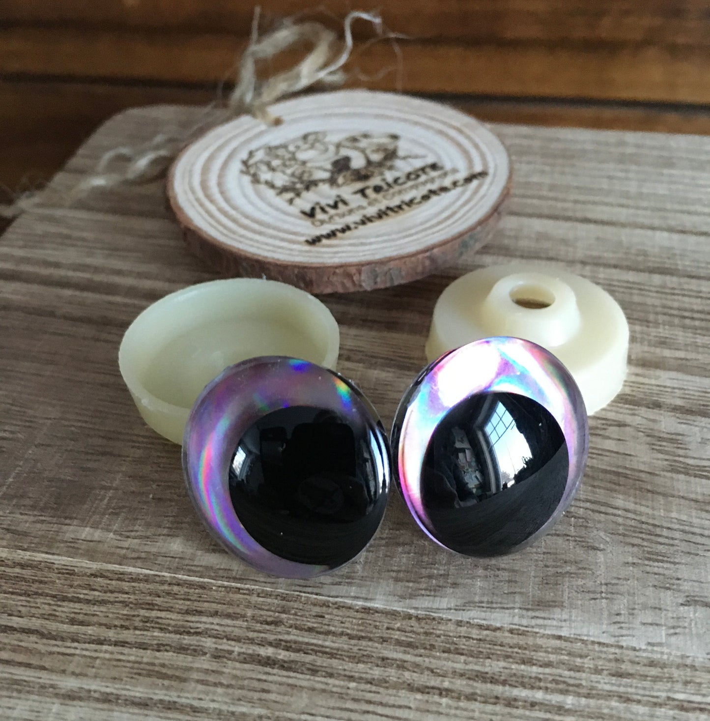 YEUX 3D DEMI-LUNE Rose light - 14mm - 16mm - 18mm - 20mm -25mm - 30mm - 35mm