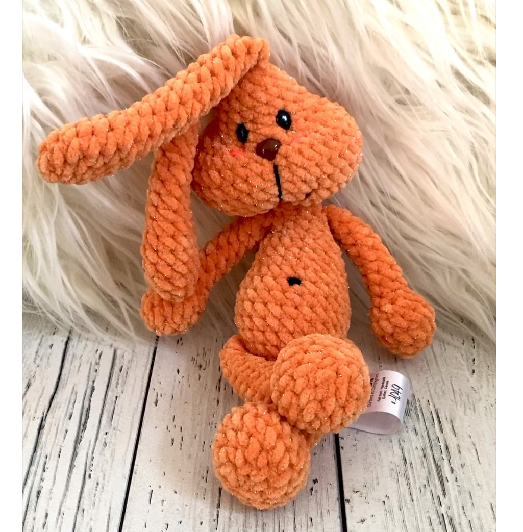 Petit PERLIN PINPIN le lapin hochet - Orange Bling-bling (#1049)
