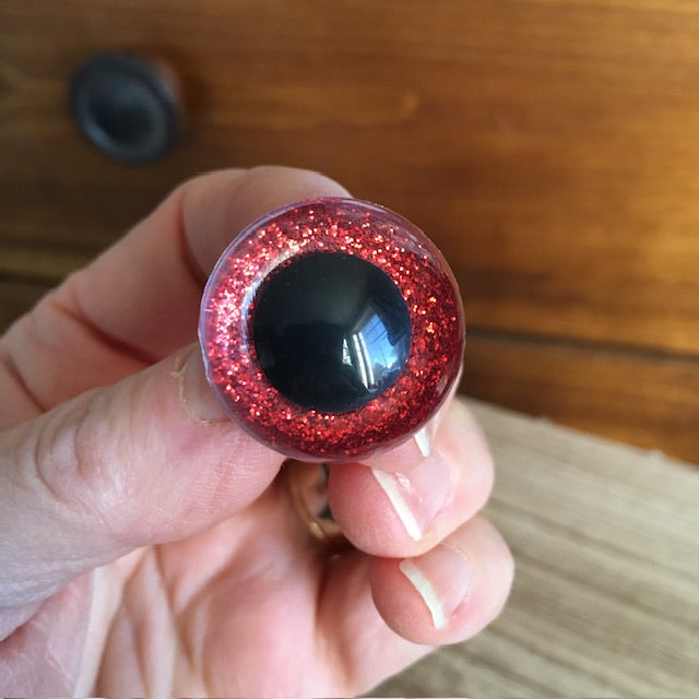 YEUX BLING-BLING couleur 6)ROUGE / 24mm
