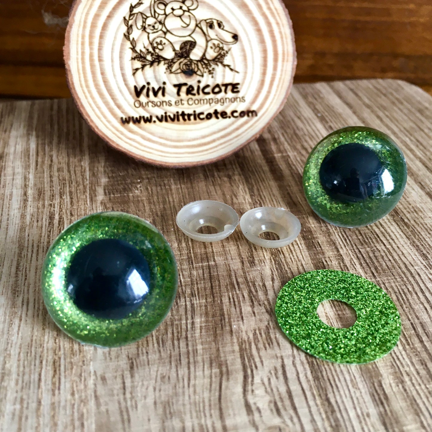 YEUX BLING-BLING couleur 7)LIME / 24mm