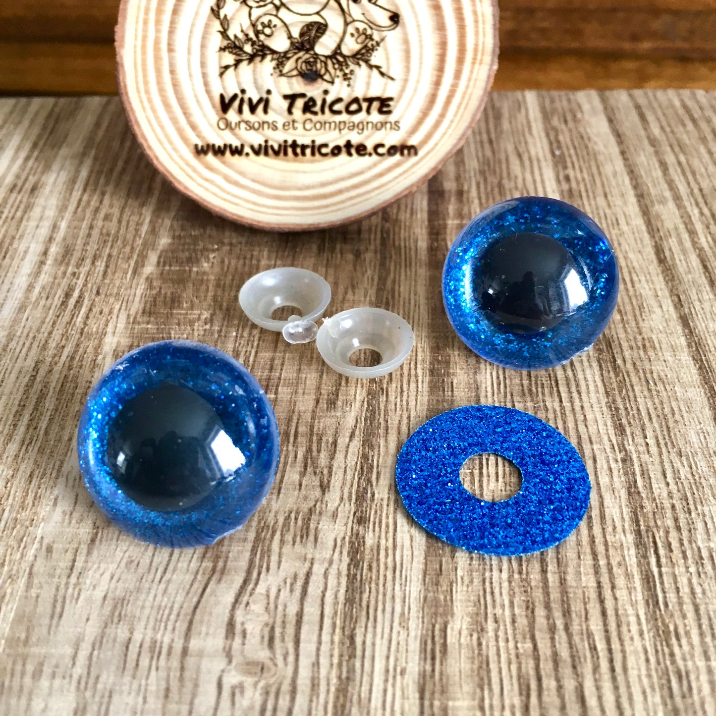 YEUX BLING-BLING couleur 10)BLEU ROYAL / 12mm - 24mm - 30mm