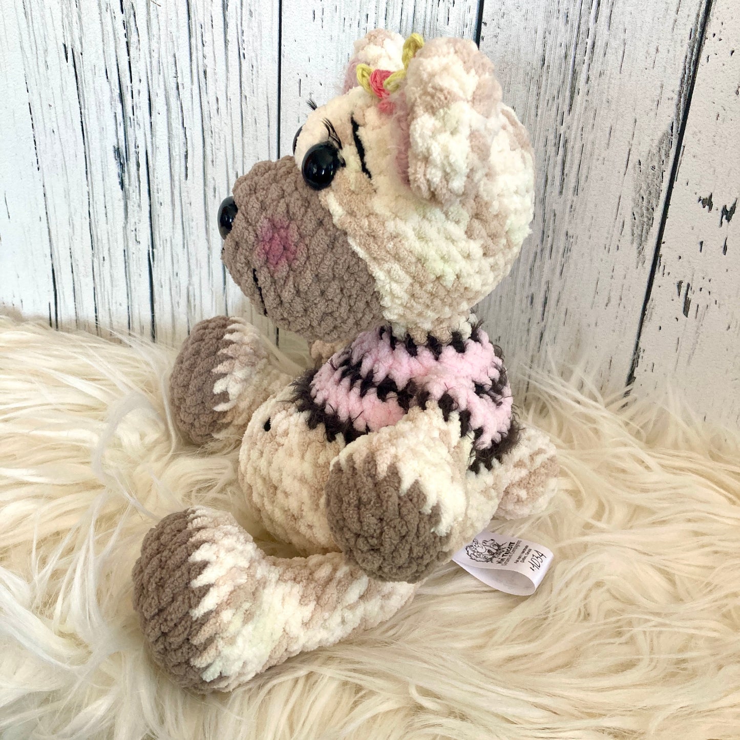 MINNIE L’OURSON POLAIRE - amigurumi à grosse bedaine - peut être personnalisé en PELUCHE DE NAISSANCE