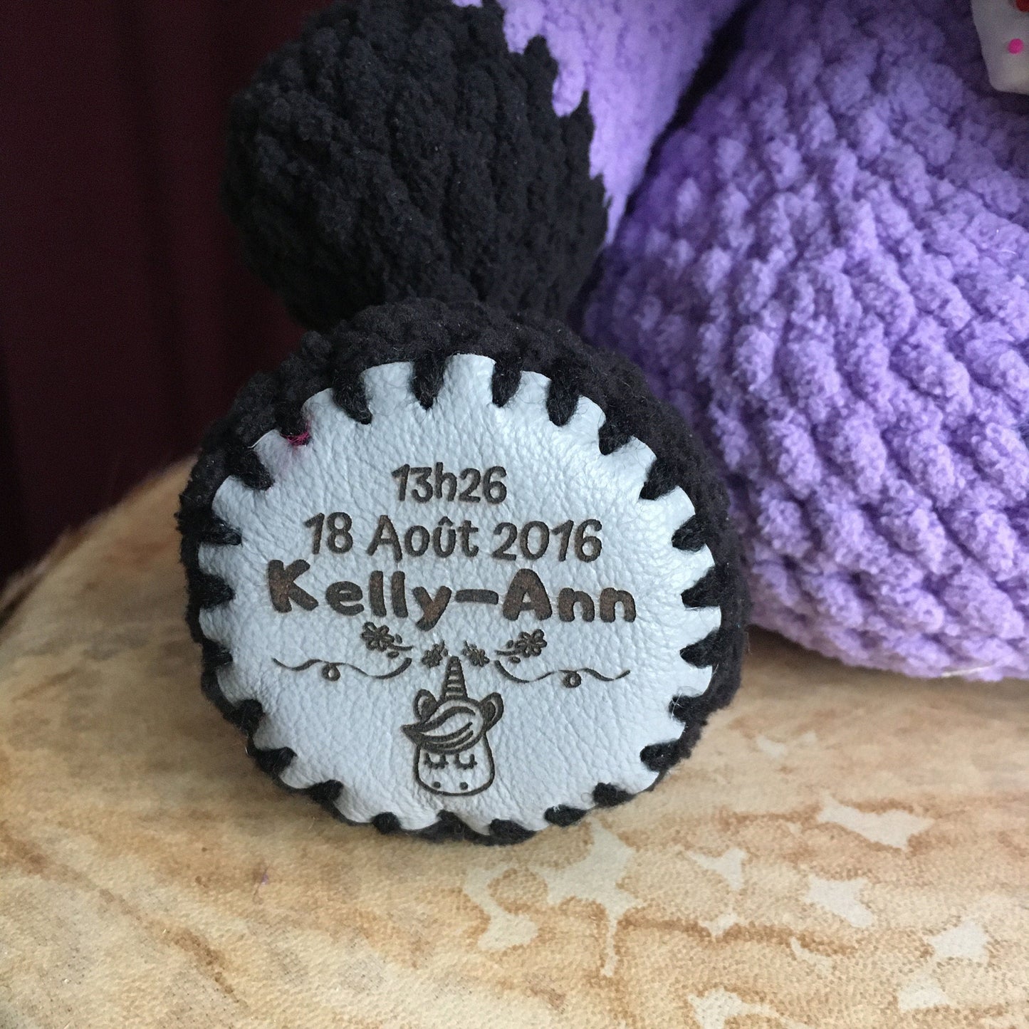 ÉTIQUETTES de NAISSANCE - Cuir VÉRITABLE