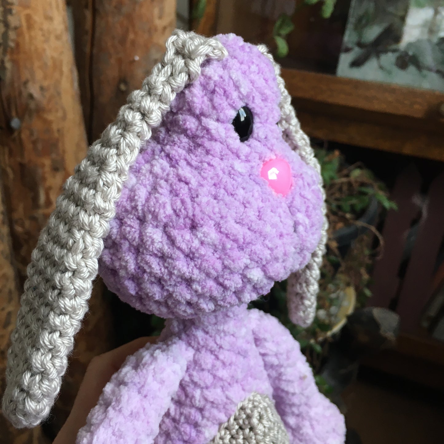 PERLIN PINPIN le lapin Squeeze-it aux oreilles tombantes- Lilas et beige (#886)
