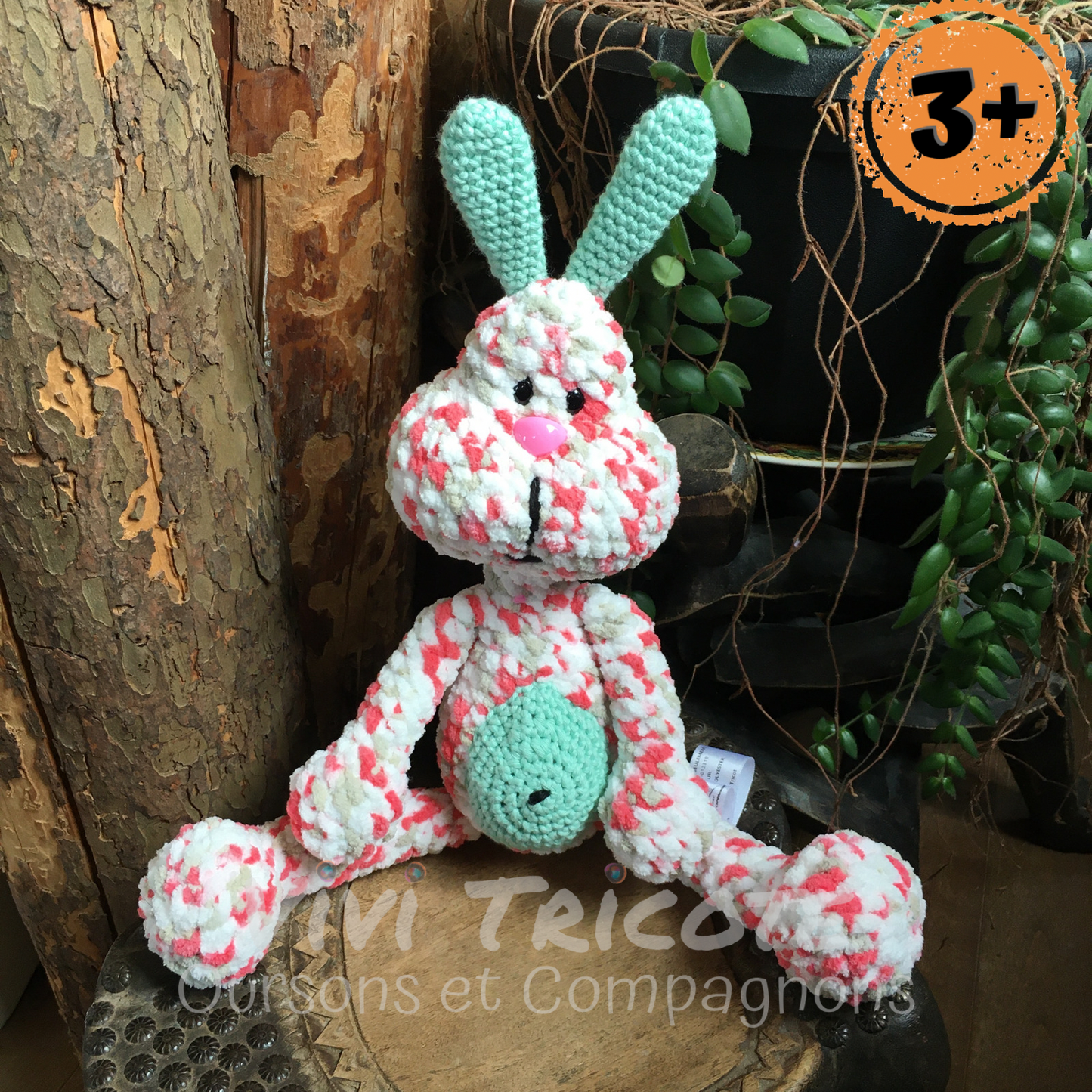 PERLIN PINPIN le lapin Squeeze-it - Mix Rose flash