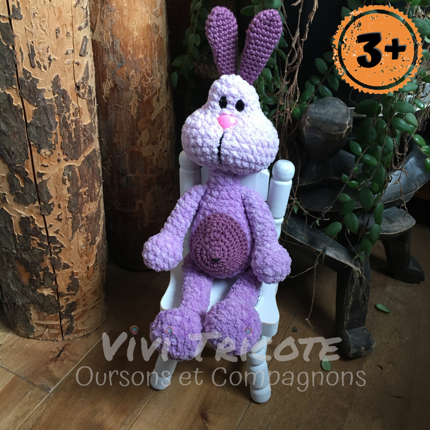 PERLIN PINPIN le lapin Squeeze-it - lilas (#885)