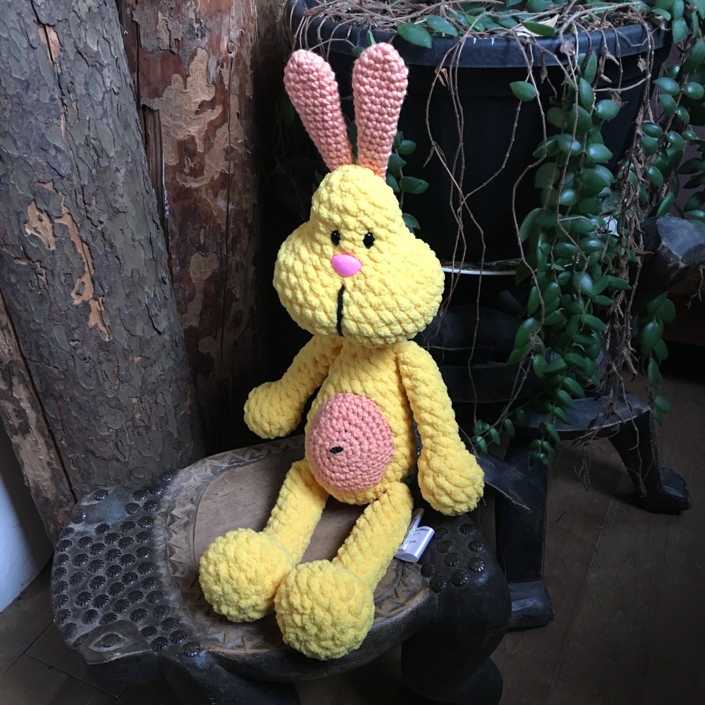PERLIN PINPIN le lapin Squeeze-it - Jaune autobus