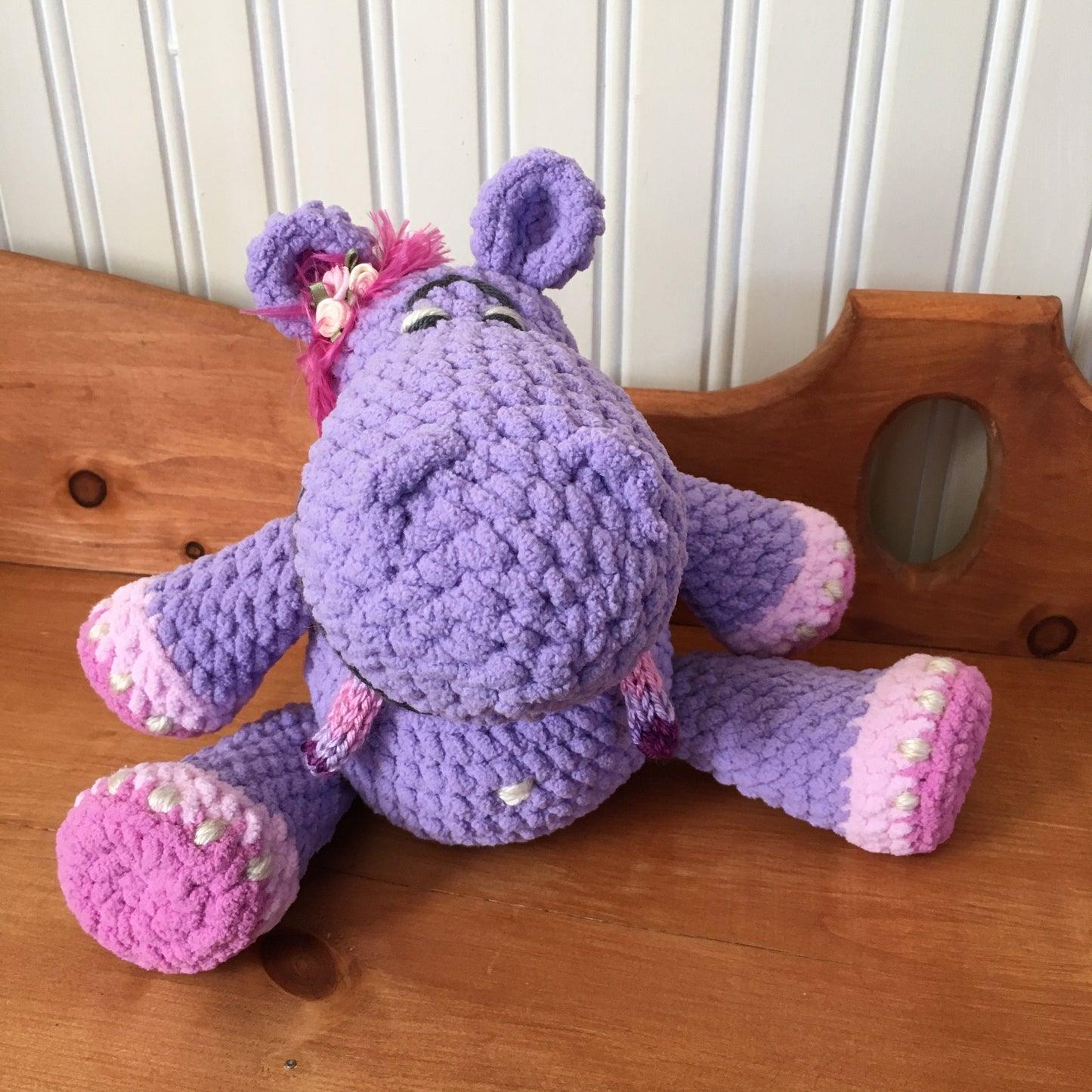 VIOLETTE l’hippopotame, Patron au crochet à télécharger, PDF français et anglais