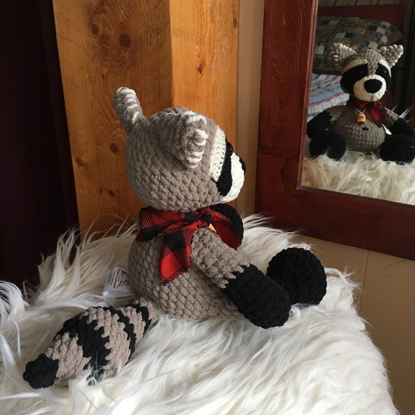 RACOON on request, can be personalized in born plushies