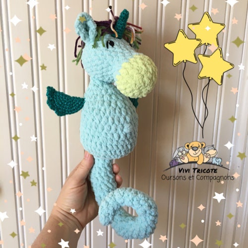 LILICORNE la petit licorne des mer, Patron au crochet à télécharger, PDF français et anglais