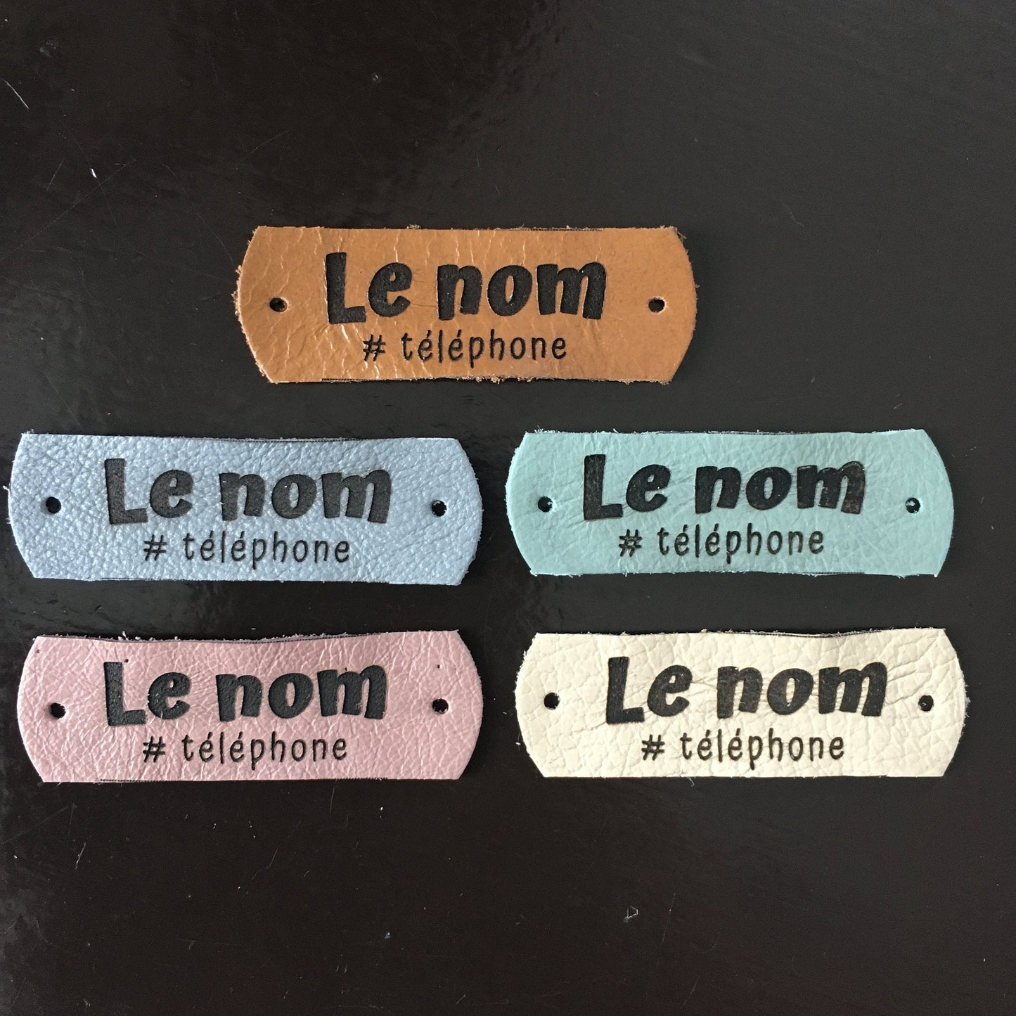 ÉTIQUETTE RECTANGULAIRE - Cuir VÉRITABLE