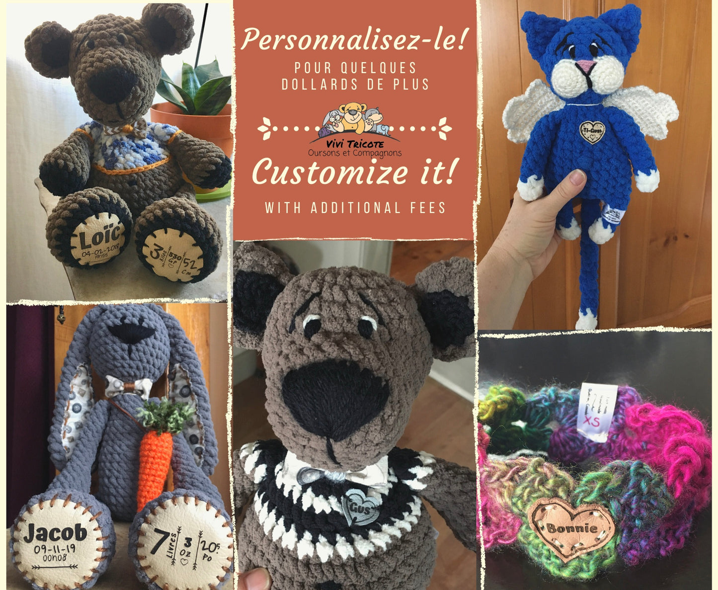 Jack le NONORIGNAL couleur vert fumé, avec yeux sécuritaire, la peluche orignal style lumberjack, Peut être personnalisé en TOUTOU DE NAISANCE