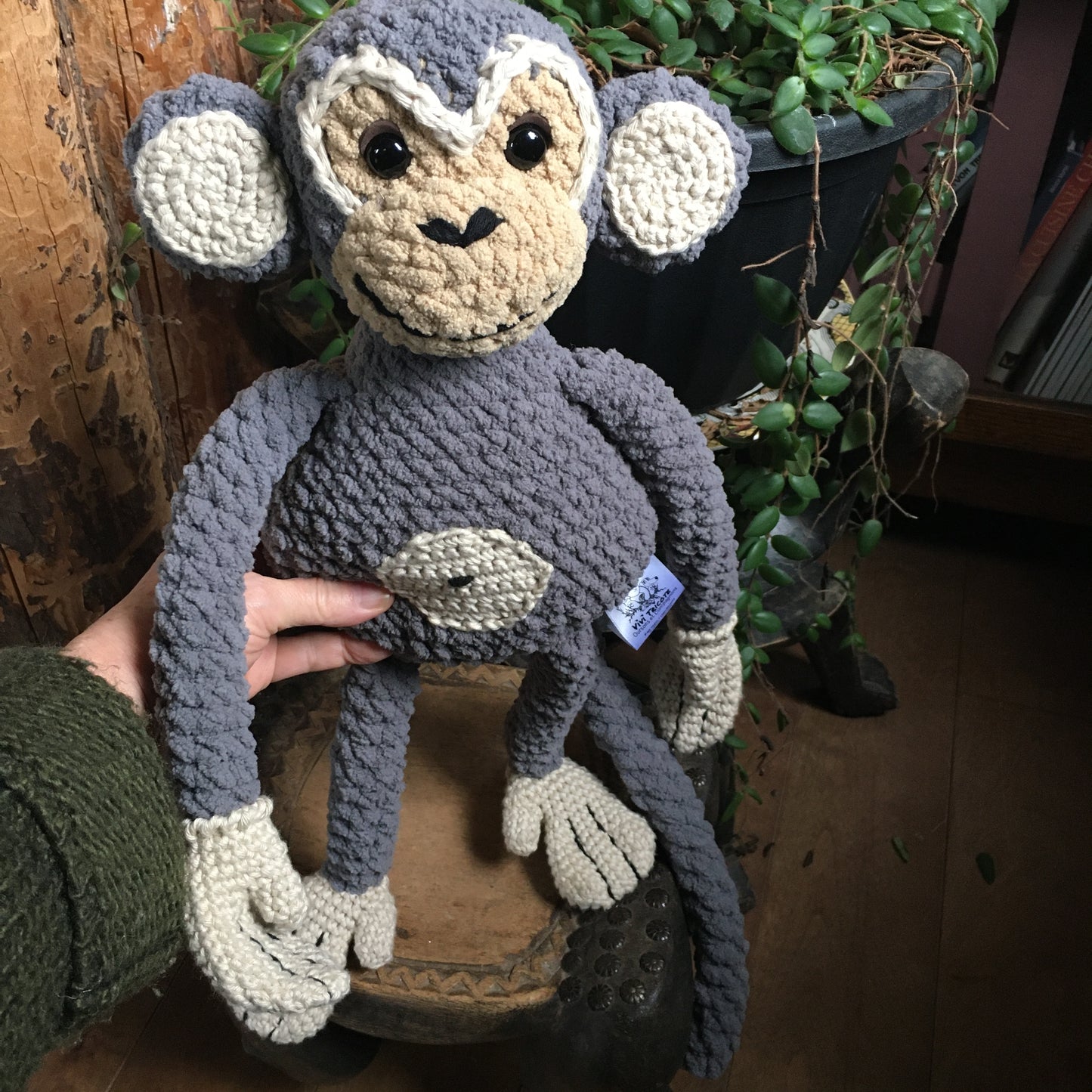 PRE-ORDER - MOOKIE the funny little monkey - gray and beige
