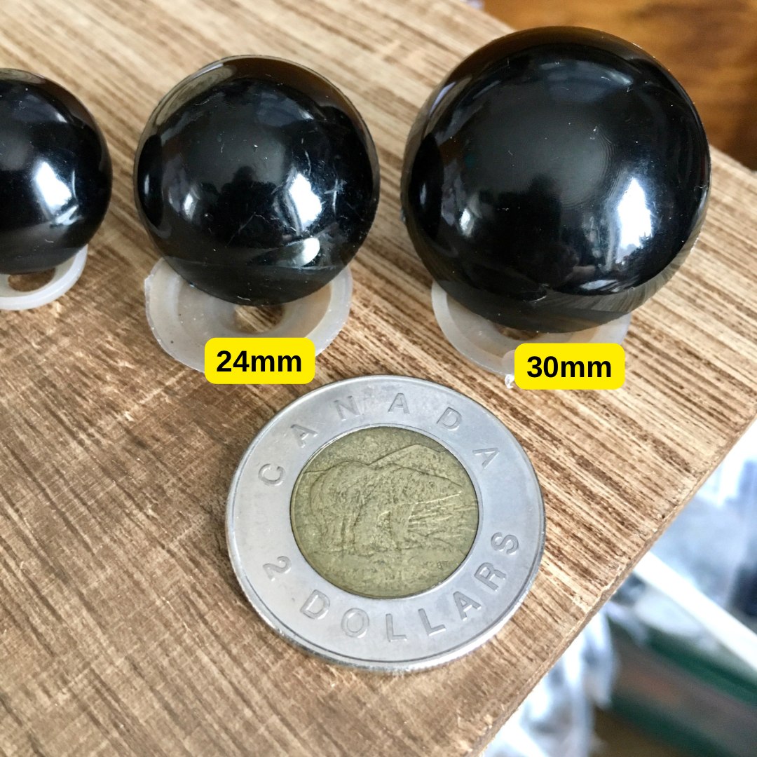 YEUX de SÉCURITÉ NOIR - ROND - 6mm à 30mm