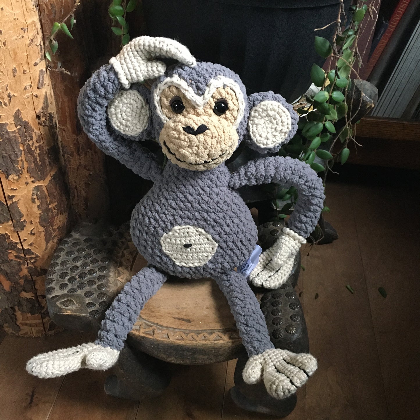 PRE-ORDER - MOOKIE the funny little monkey - gray and beige