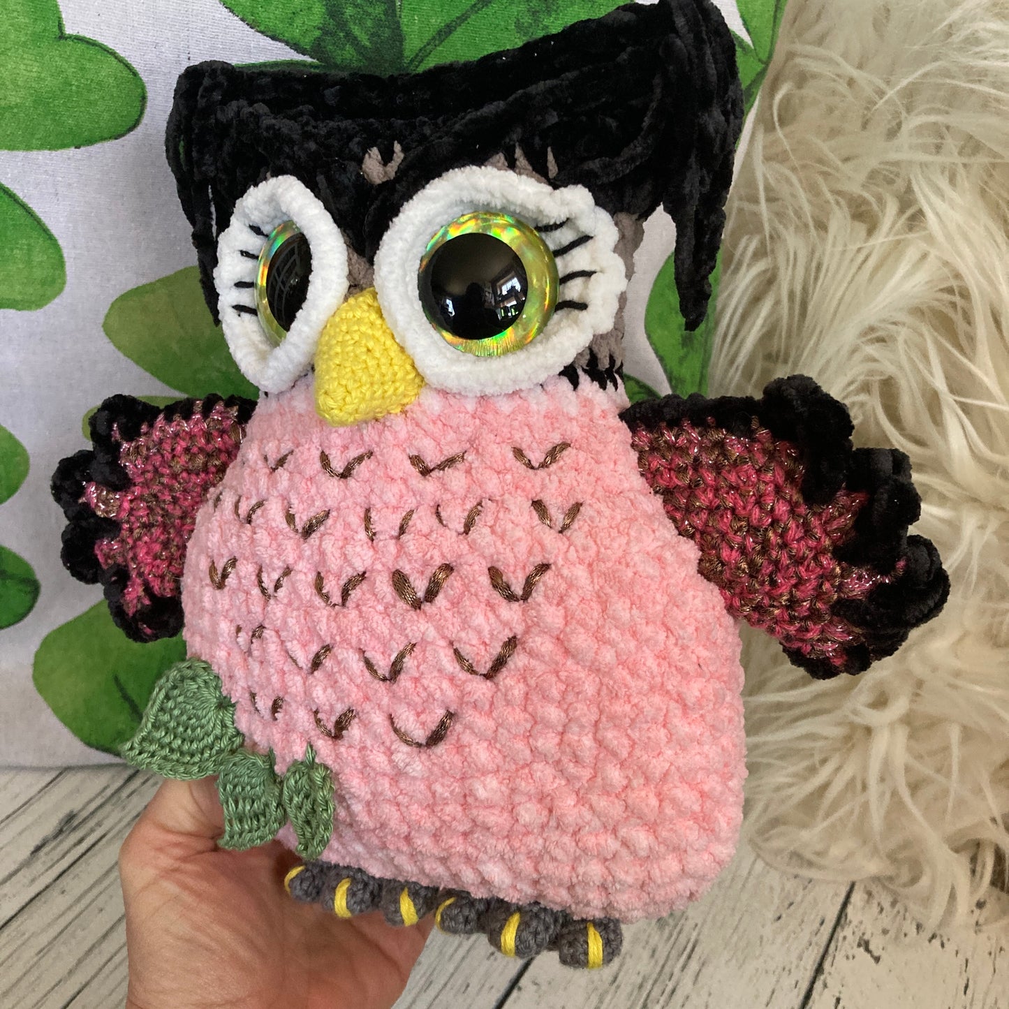 HIBOUDINI - AMIGURUMI HIBOU ROSE (#1071)