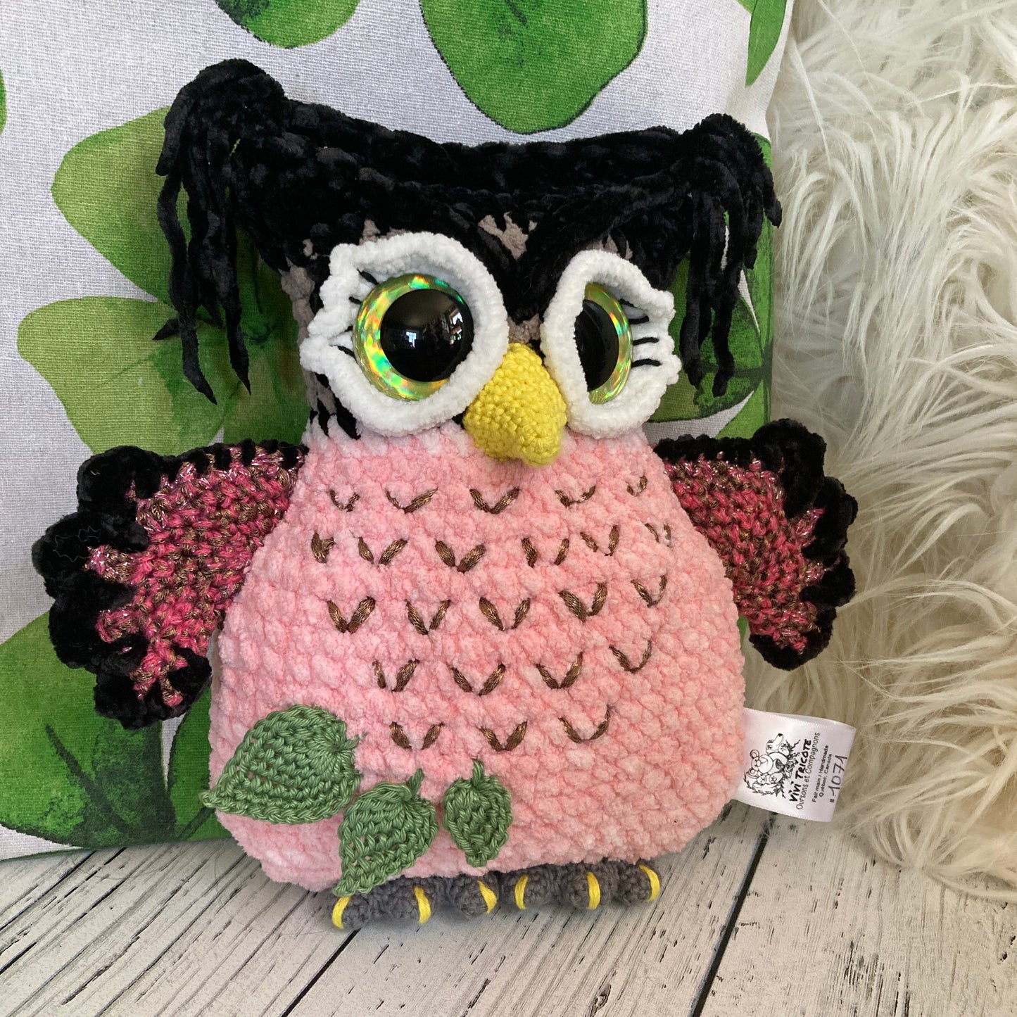 HIBOUDINI - AMIGURUMI HIBOU ROSE (#1071)
