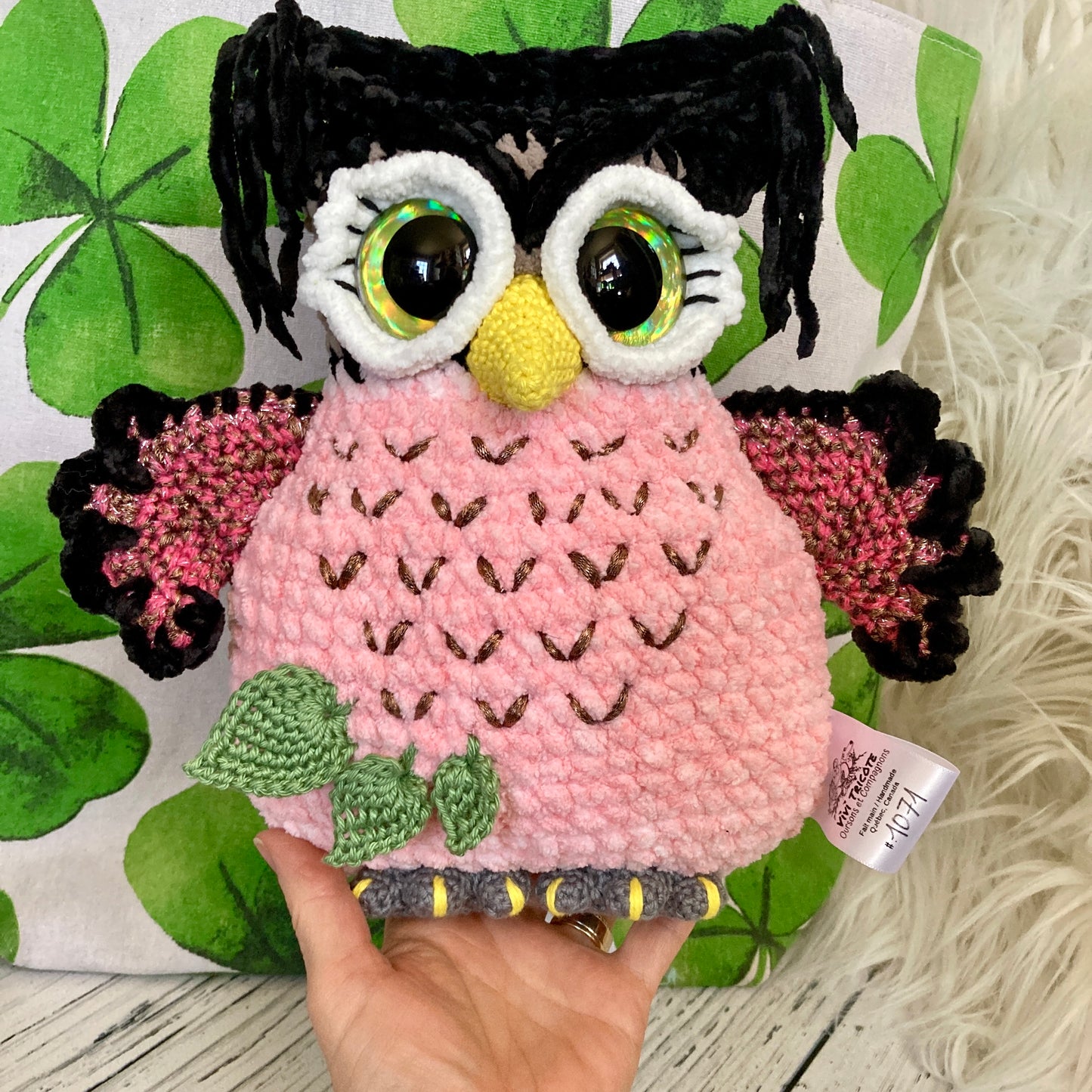 HIBOUDINI - AMIGURUMI HIBOU ROSE (#1071)
