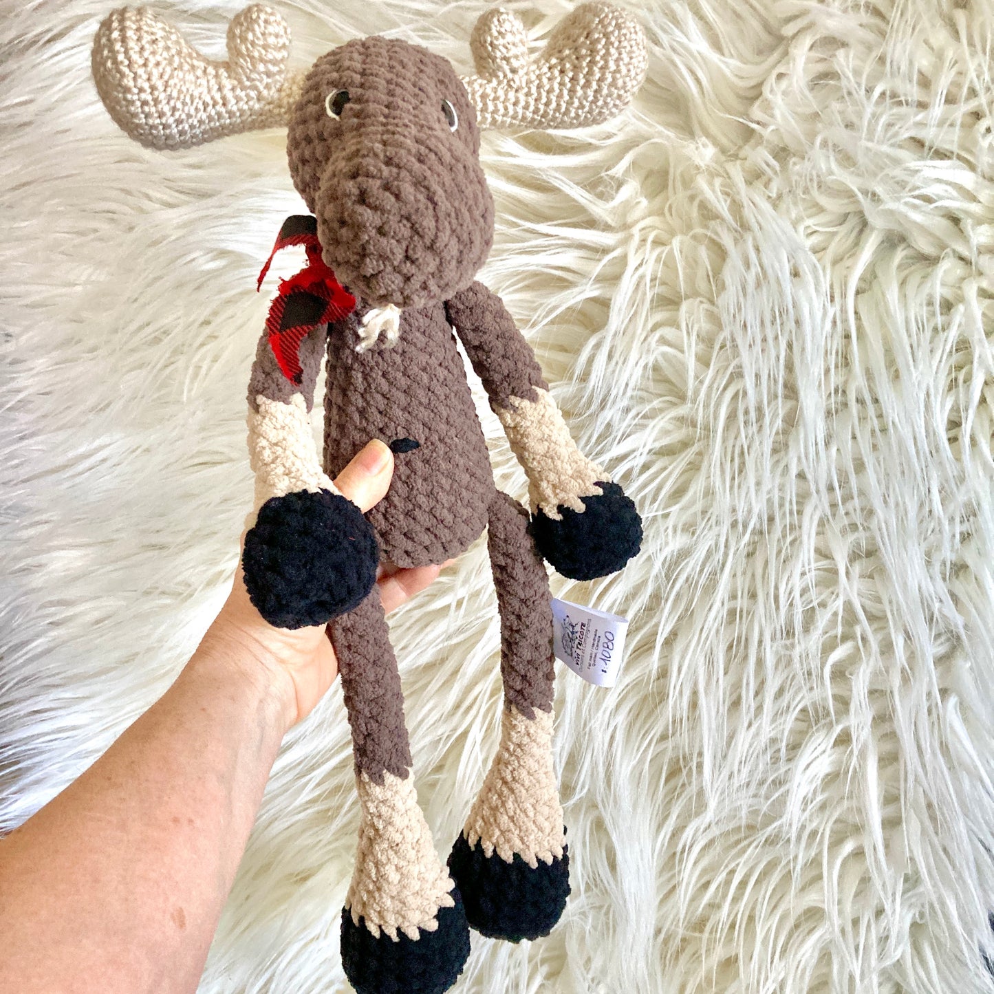 Jack Le NONORIGNAL la peluche orignal style lumberjack, Peut être personnalisé en TOUTOU DE NAISANCE (1080)