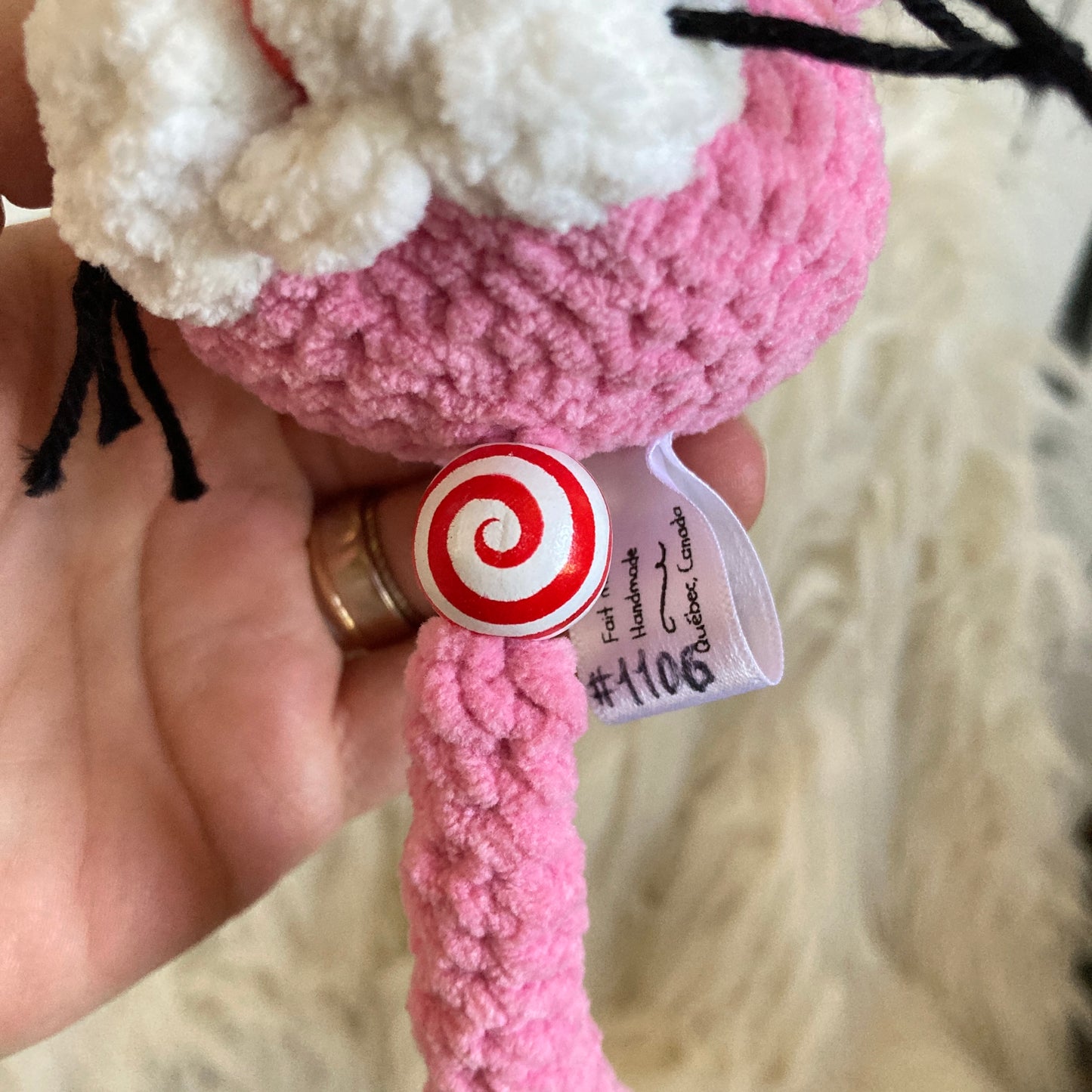 PORTE-CLÉS BONO LE CHATON rose et blanc