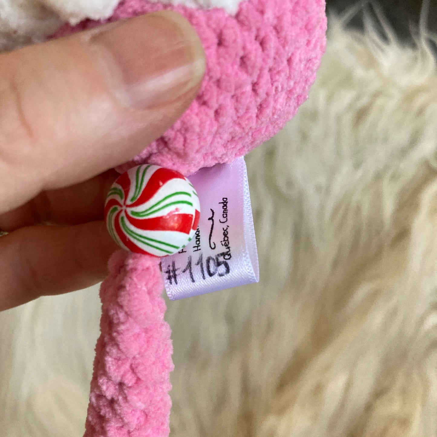PORTE-CLÉS BONO LE CHATON rose et blanc