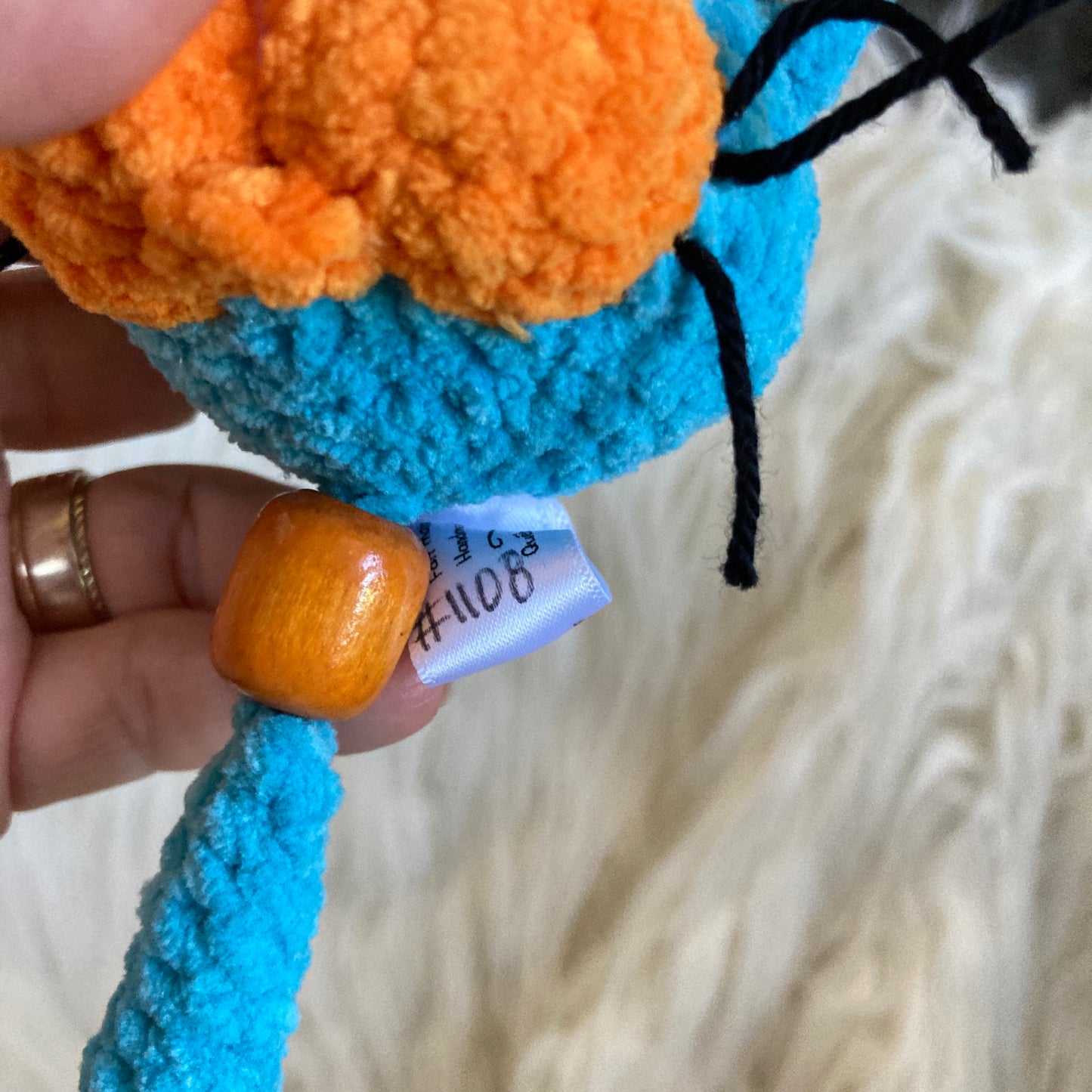 PORTE-CLÉS BONO LE CHATON bleu et orange