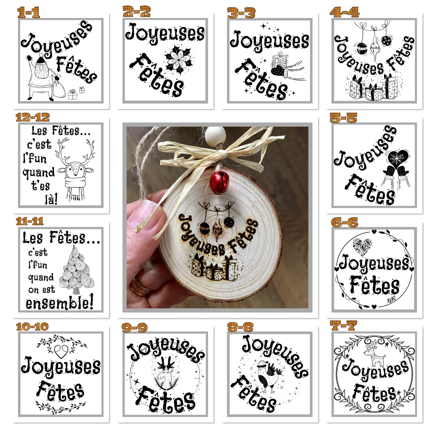 ORNEMENT pour CADEAUX ou SAPIN - JOYEUSES FÊTES