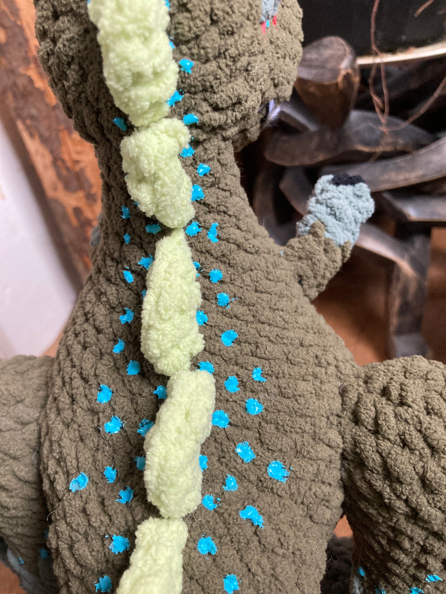 REX THE T-REX with a big belly, can be personalized as a BIRTH DOG