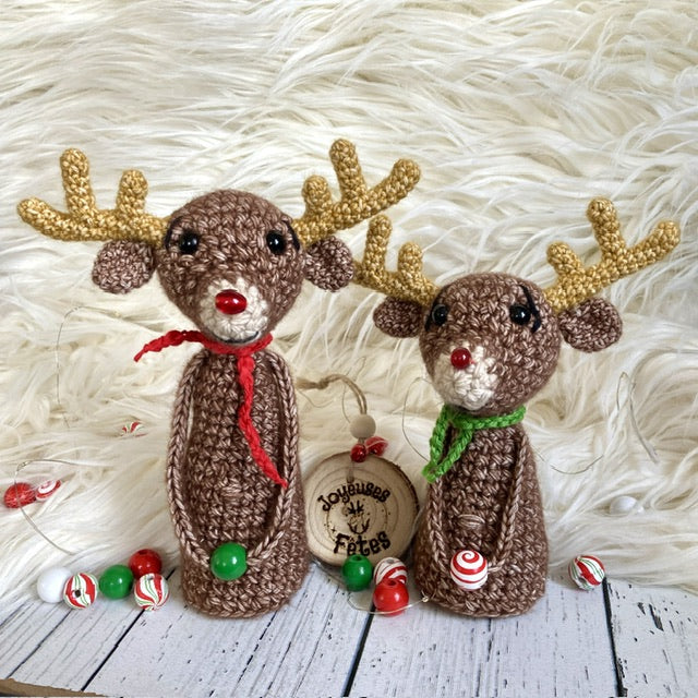LE RENNE au NEZ ROUGE - PATRON GRATUIT AU CROCHET à télécharger, tutoriel PDF FRANÇAIS ou ANGLAIS