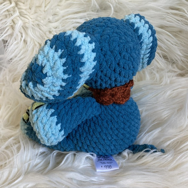 AKILI L’ÉLÉPHANT TURQUOISE à grosse bedaine - peut être personnalisé en PELUCHE DE NAISSANCE