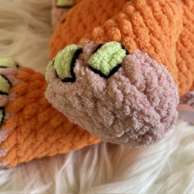 DADA THE ORANGE CARROT ELEPHANT with a big belly - can be personalized as a BIRTH SOFT TOY