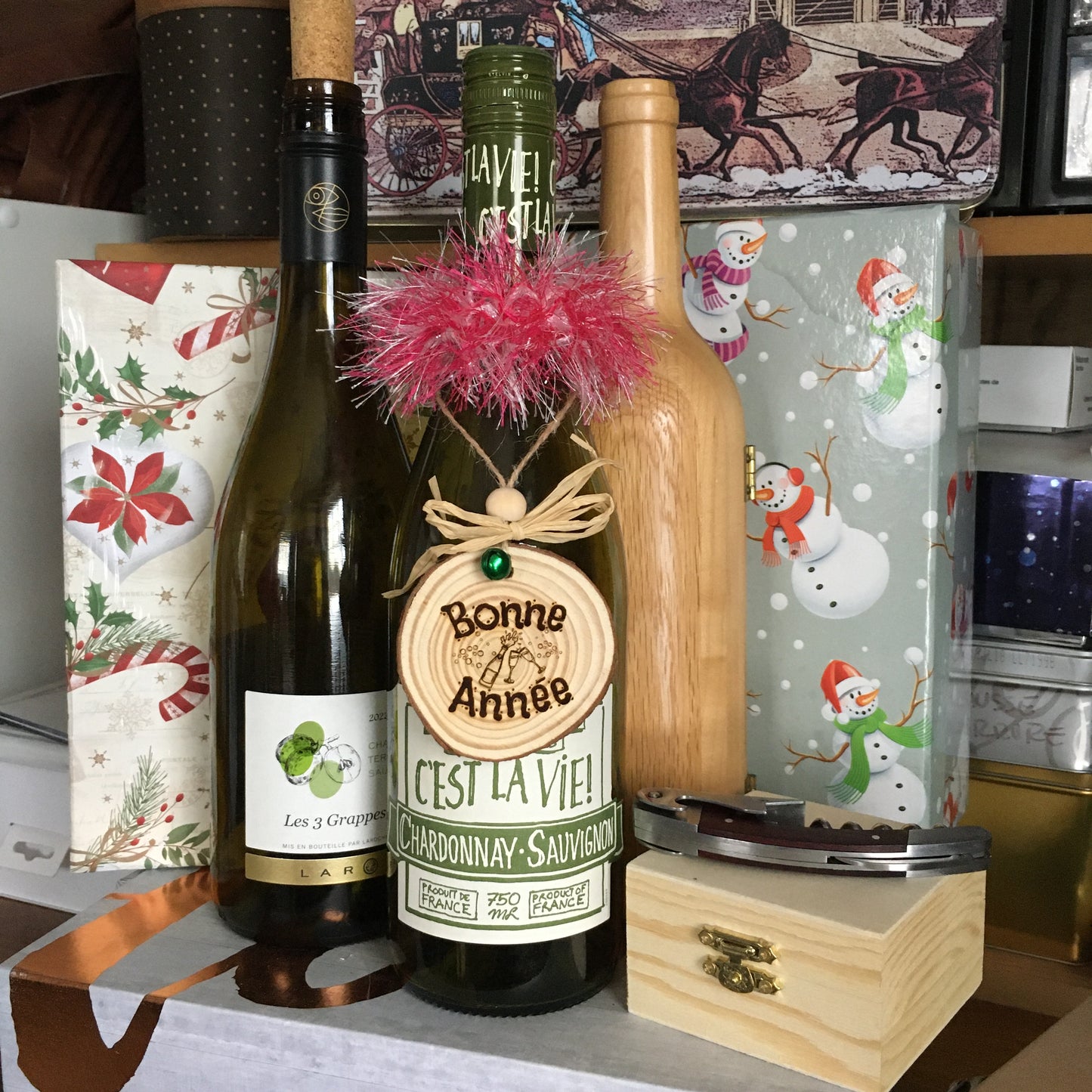 ORNEMENT pour CADEAUX ou SAPIN - BONNE ANNÉE