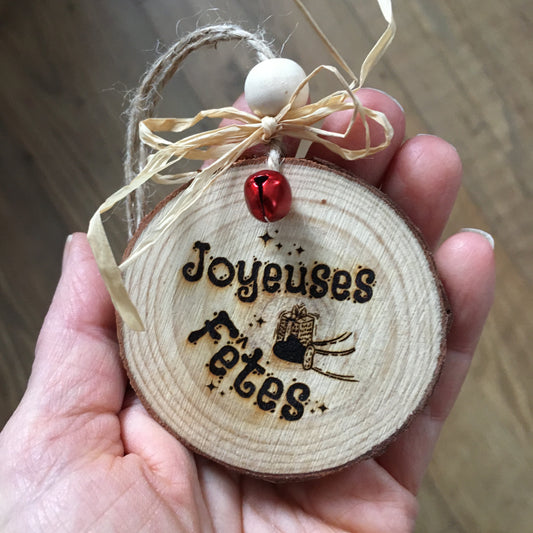 ORNEMENT pour CADEAUX ou SAPIN - JOYEUSES FÊTES