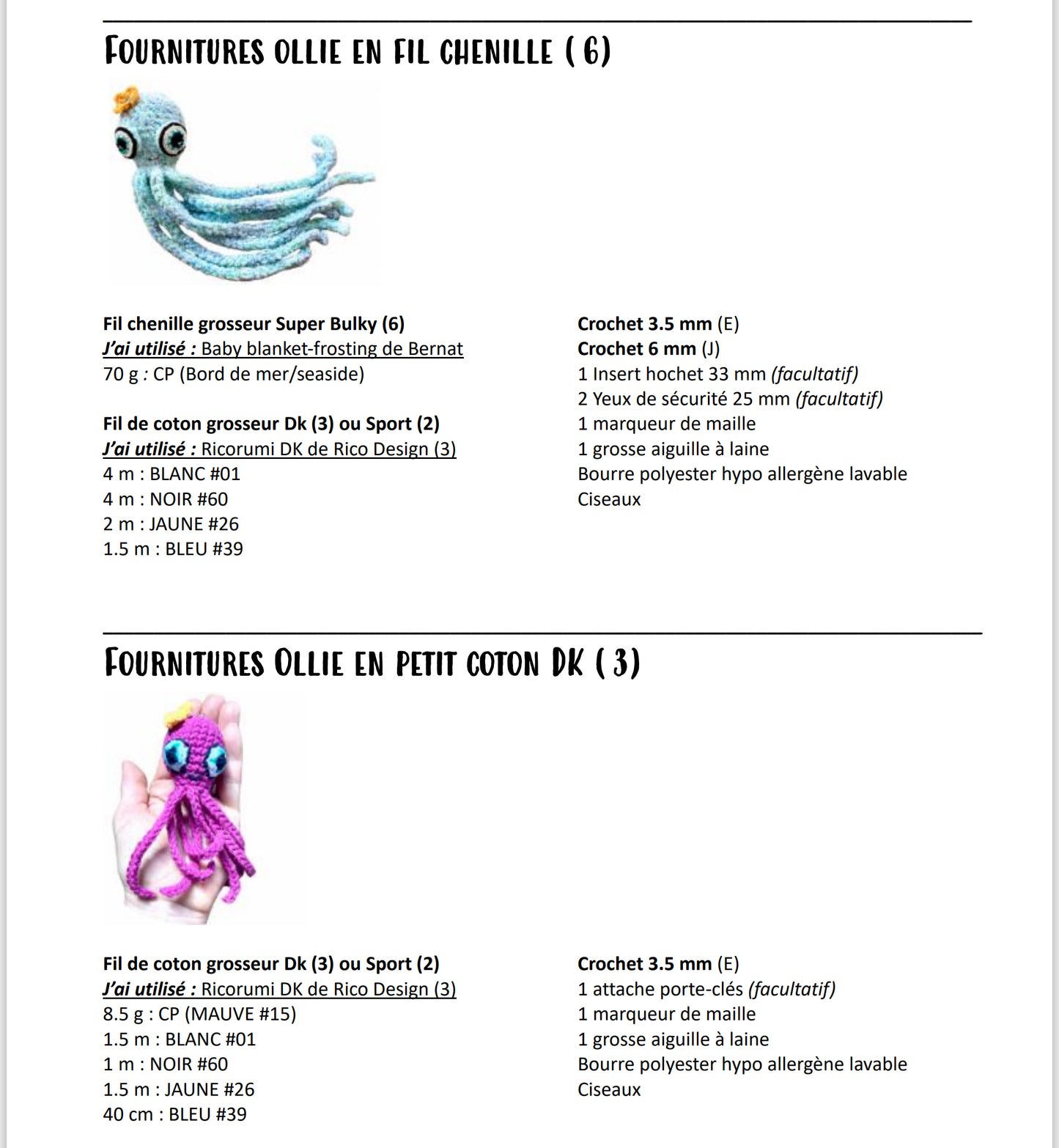 OLLIE LA PIEUVRE - PATRON AU CROCHET à télécharger, tutoriel PDF FRANÇAIS et ANGLAIS