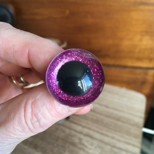 YEUX BLING-BLING couleur 3)FUSCHIA / 24mm