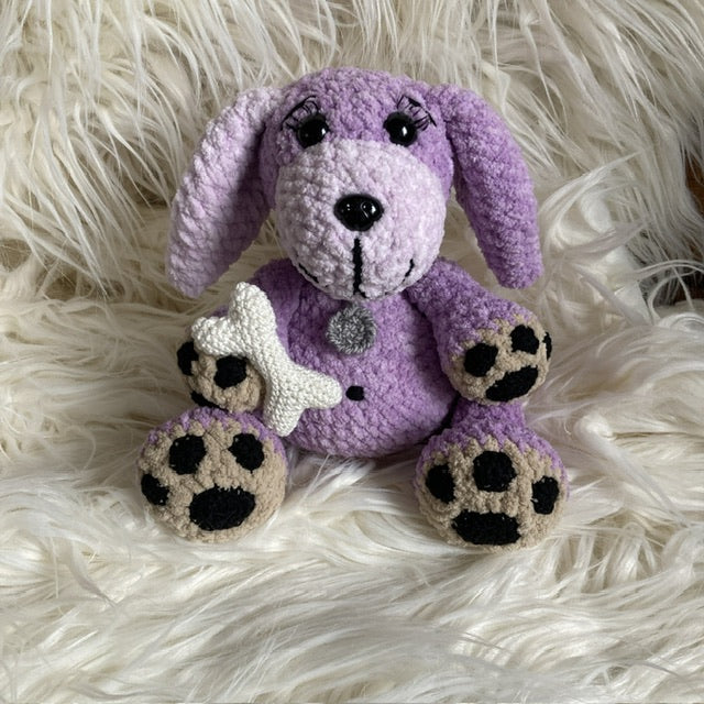 NELLY LE CHIEN - amigurumi à grosse bedaine - peut être personnalisé en PELUCHE DE NAISSANCE (#1020)