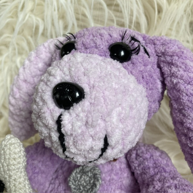 NELLY LE CHIEN - amigurumi à grosse bedaine - peut être personnalisé en PELUCHE DE NAISSANCE (#1020)