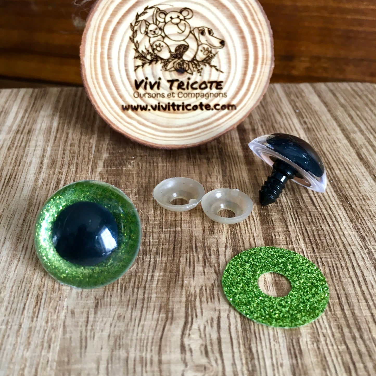 YEUX BLING-BLING couleur 7)LIME / 24mm