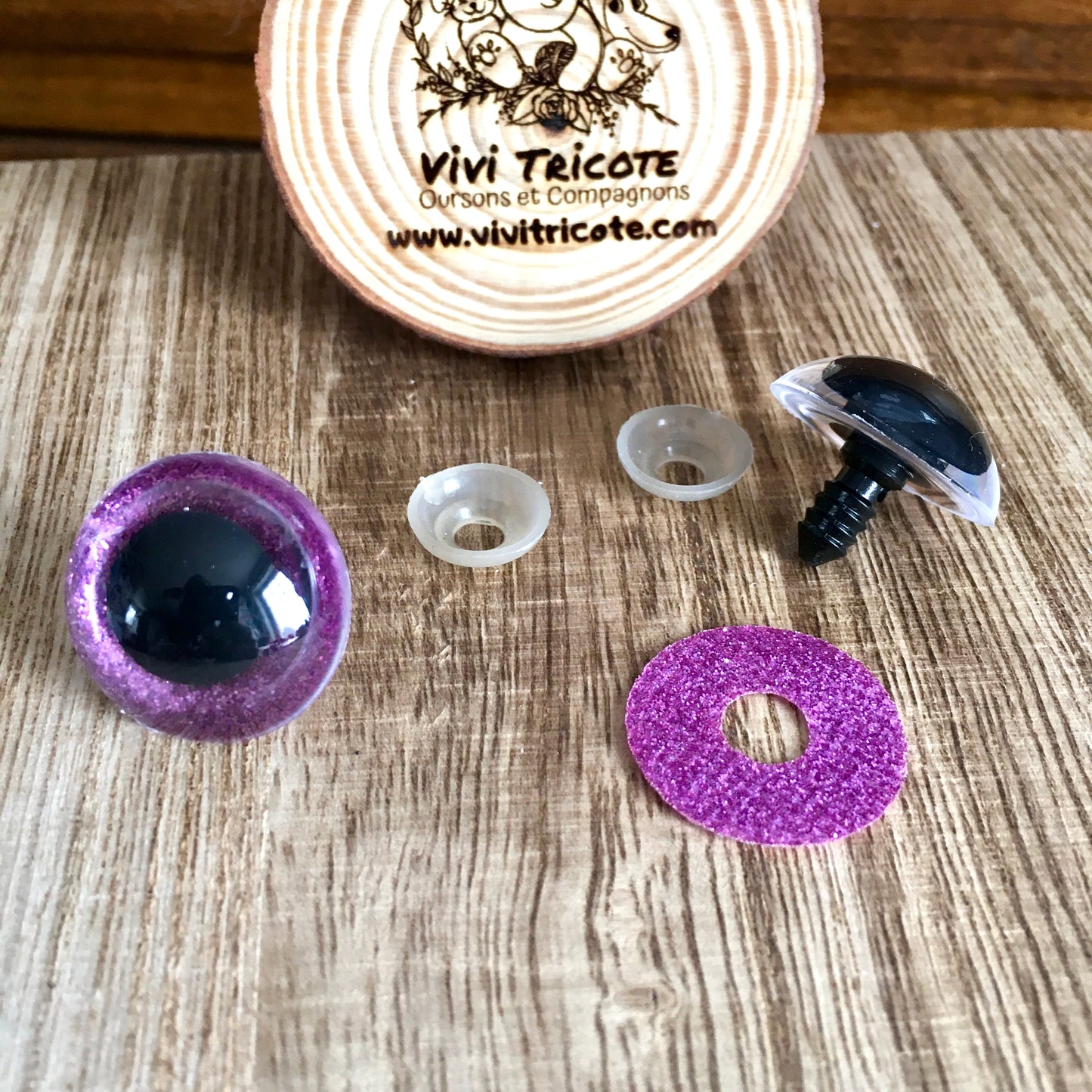 YEUX BLING-BLING couleur 2)LILAS / 24mm