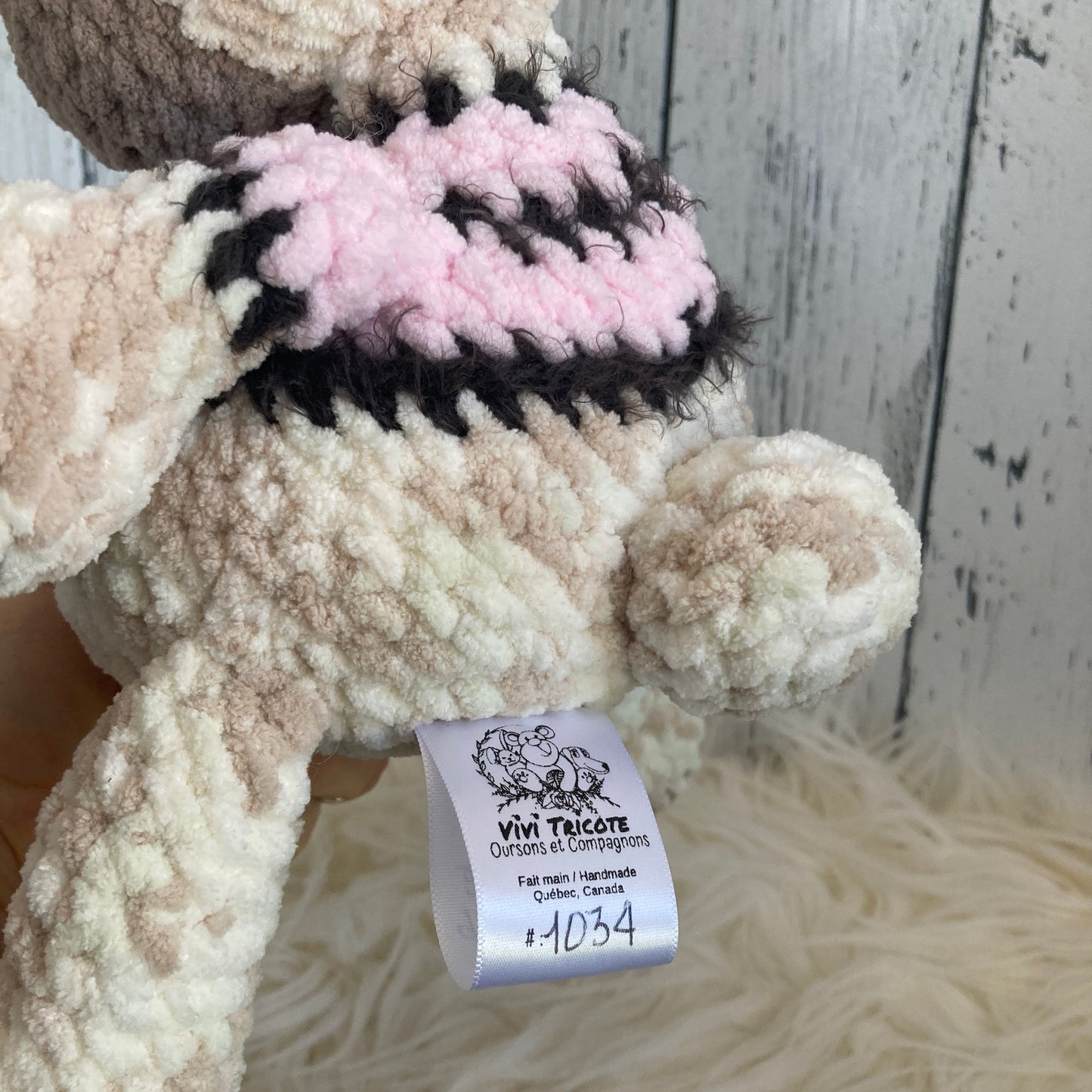 MINNIE L’OURSON POLAIRE - amigurumi à grosse bedaine - peut être personnalisé en PELUCHE DE NAISSANCE