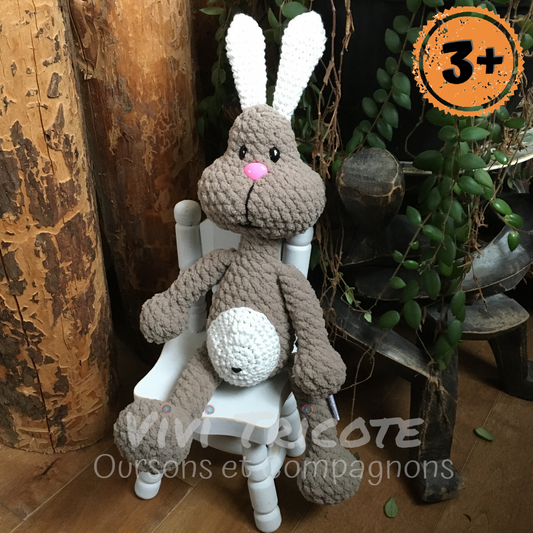 PERLIN PINPIN le lapin Squeeze-it - Beige et blanc