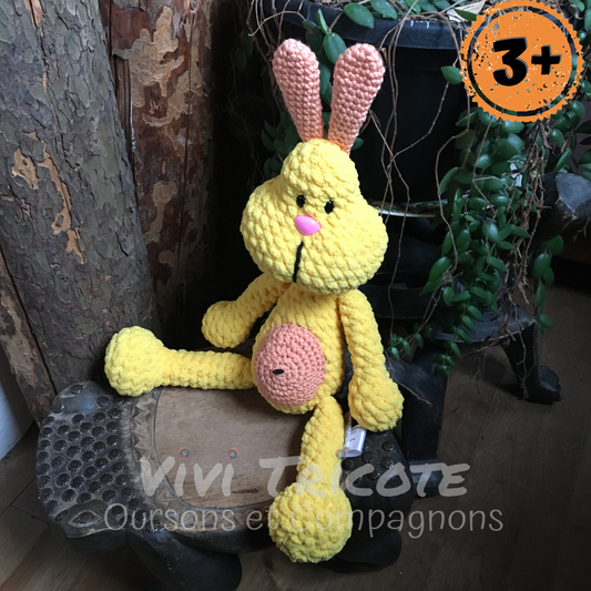 PERLIN PINPIN le lapin Squeeze-it - Jaune autobus